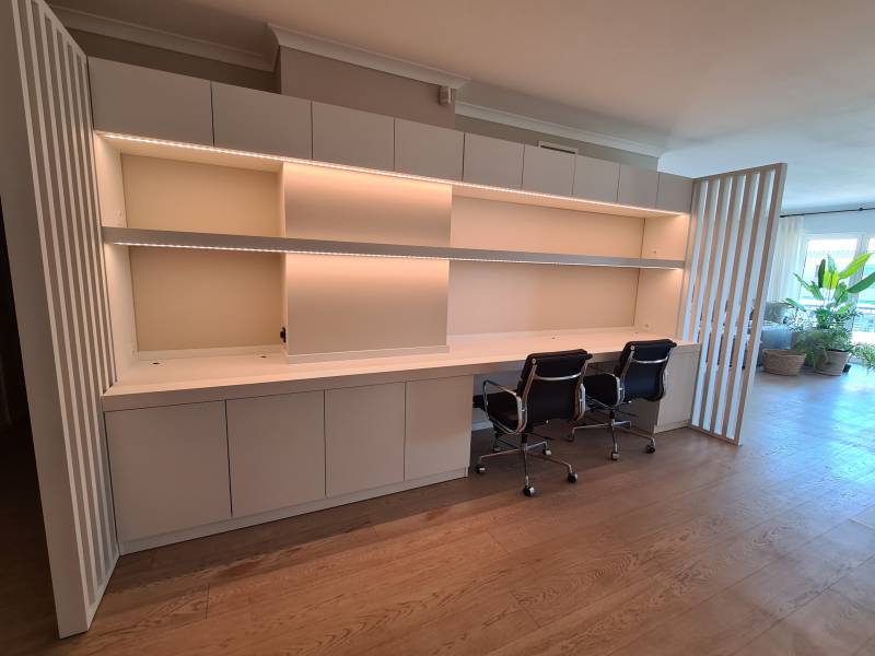 Double bureau éclairage intégré 